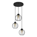 Luster na sajli STARLIGHT 3xE27/15W/230V crno/zlatna