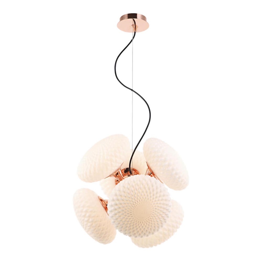Luster na sajli STELLAR 6xG9/4W/230V roze zlatno