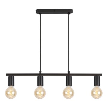 Luster na sajli STRICT 4xE27/15W/230V crno