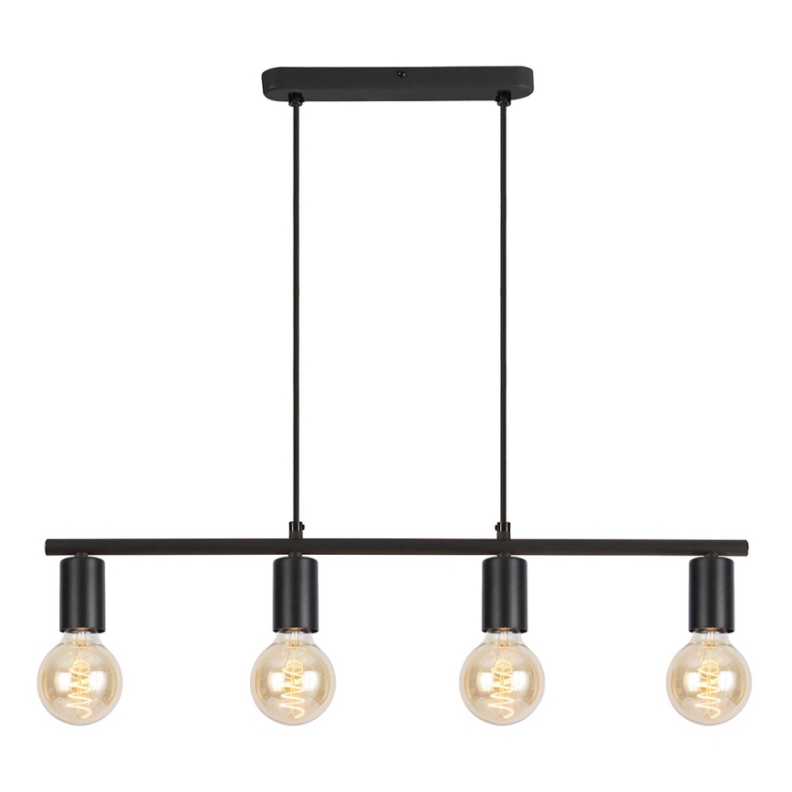 Luster na sajli STRICT 4xE27/15W/230V crno