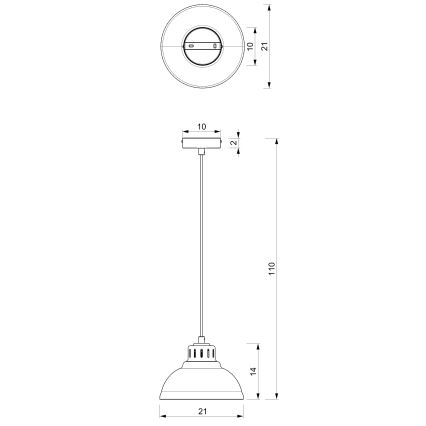 Luster na sajli SVEN 1xE27/15W/230V crno