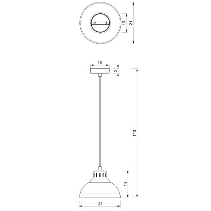 Luster na sajli SVEN 1xE27/15W/230V mesing