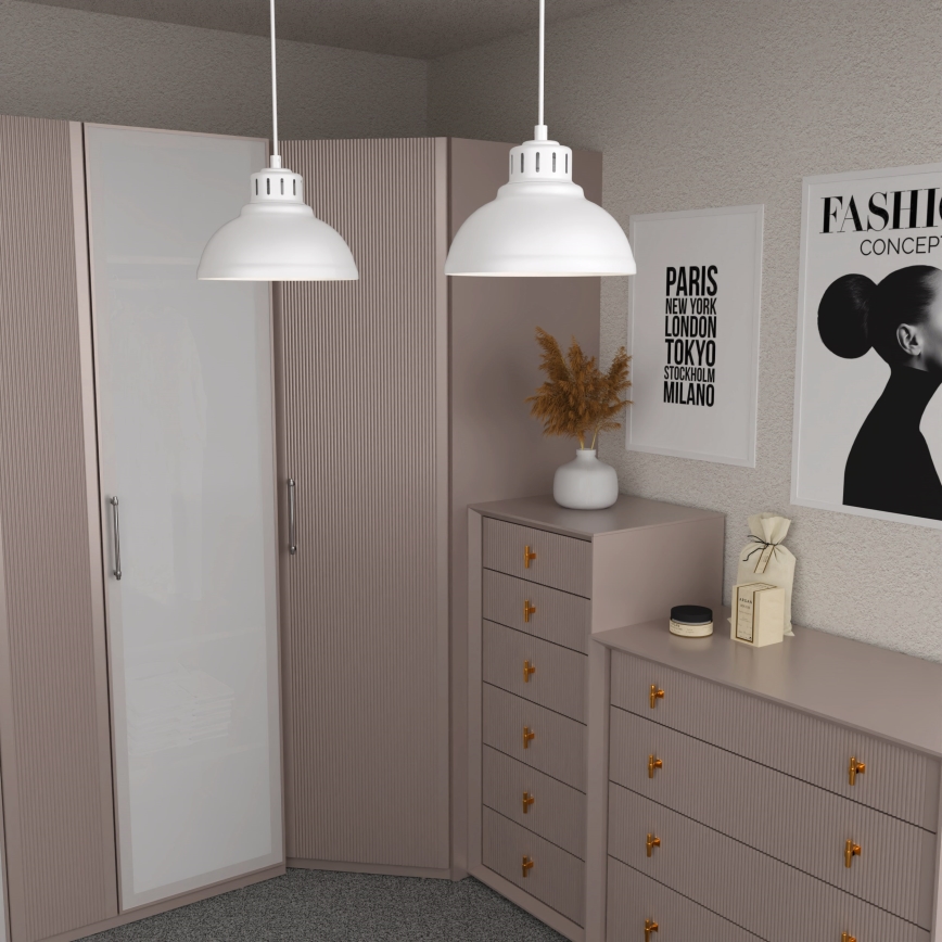 Luster na sajli SVEN 2xE27/15W/230V bela