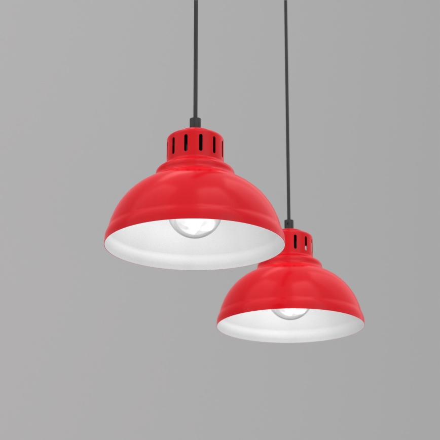 Luster na sajli SVEN 2xE27/15W/230V crveno
