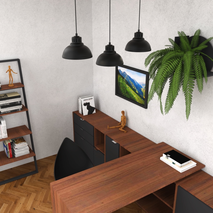 Luster na sajli SVEN 3xE27/15W/230V crno