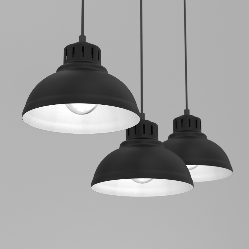 Luster na sajli SVEN 3xE27/15W/230V crno