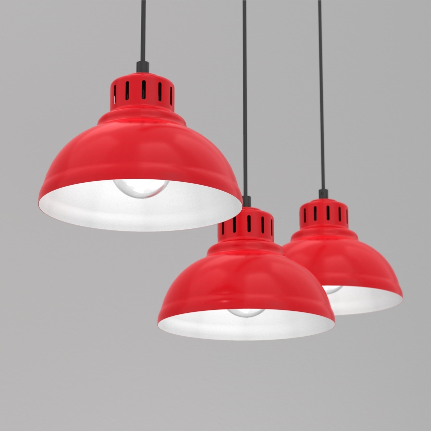 Luster na sajli SVEN 3xE27/15W/230V crveno