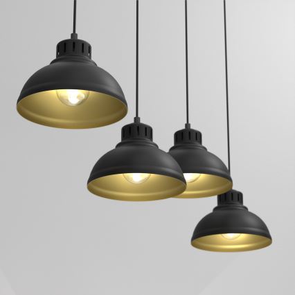 Luster na sajli SVEN 4xE27/15W/230V crno/zlatna