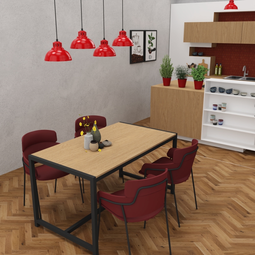 Luster na sajli SVEN 4xE27/15W/230V crveno