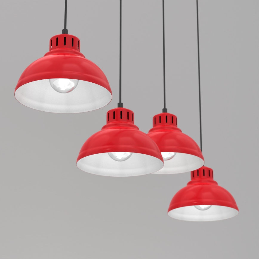 Luster na sajli SVEN 4xE27/15W/230V crveno