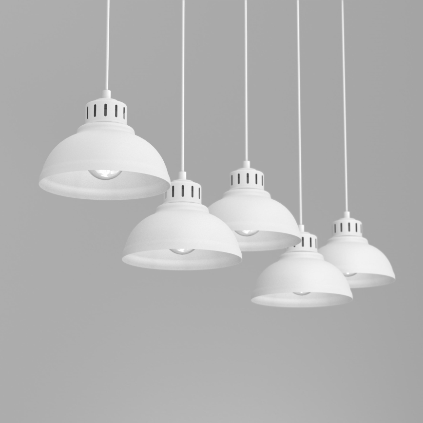 Luster na sajli SVEN 5xE27/15W/230V bela