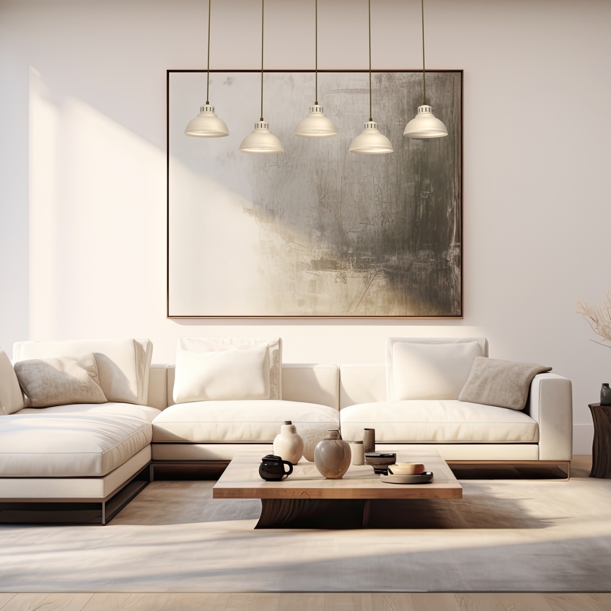 Luster na sajli SVEN 5xE27/15W/230V bež