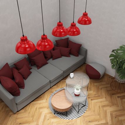 Luster na sajli SVEN 5xE27/15W/230V crveno