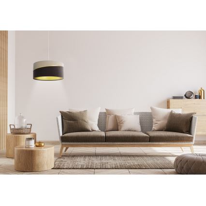Luster na sajli SWING 1xE27/60W/230V braon/bež/zlatna