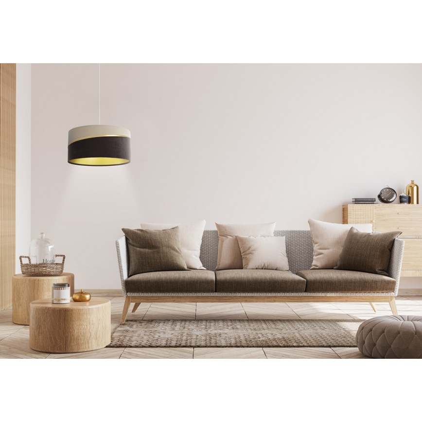 Luster na sajli SWING 1xE27/60W/230V braon/bež/zlatna