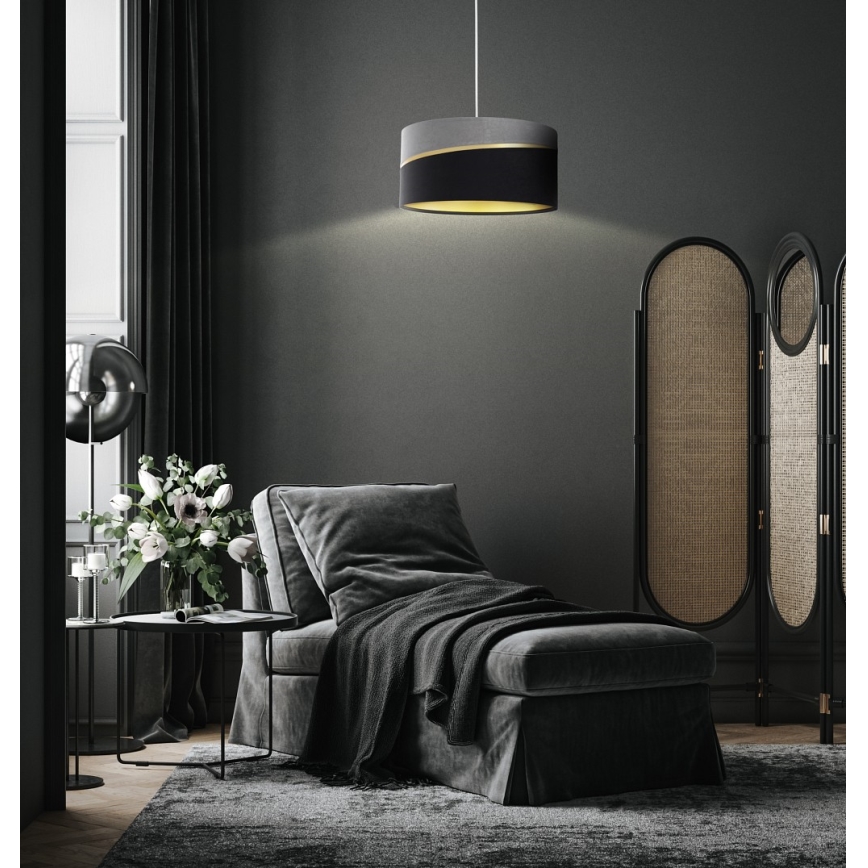 Luster na sajli SWING 1xE27/60W/230V crno/sivo/zlatna