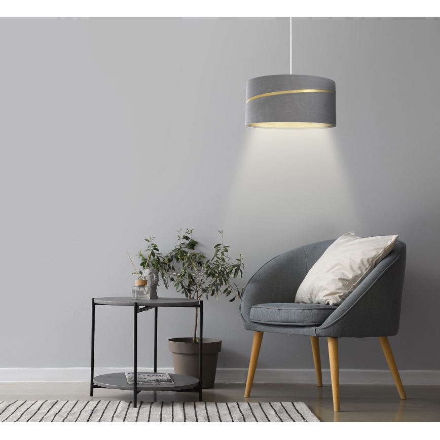 Luster na sajli SWING 1xE27/60W/230V sivo/zlatna