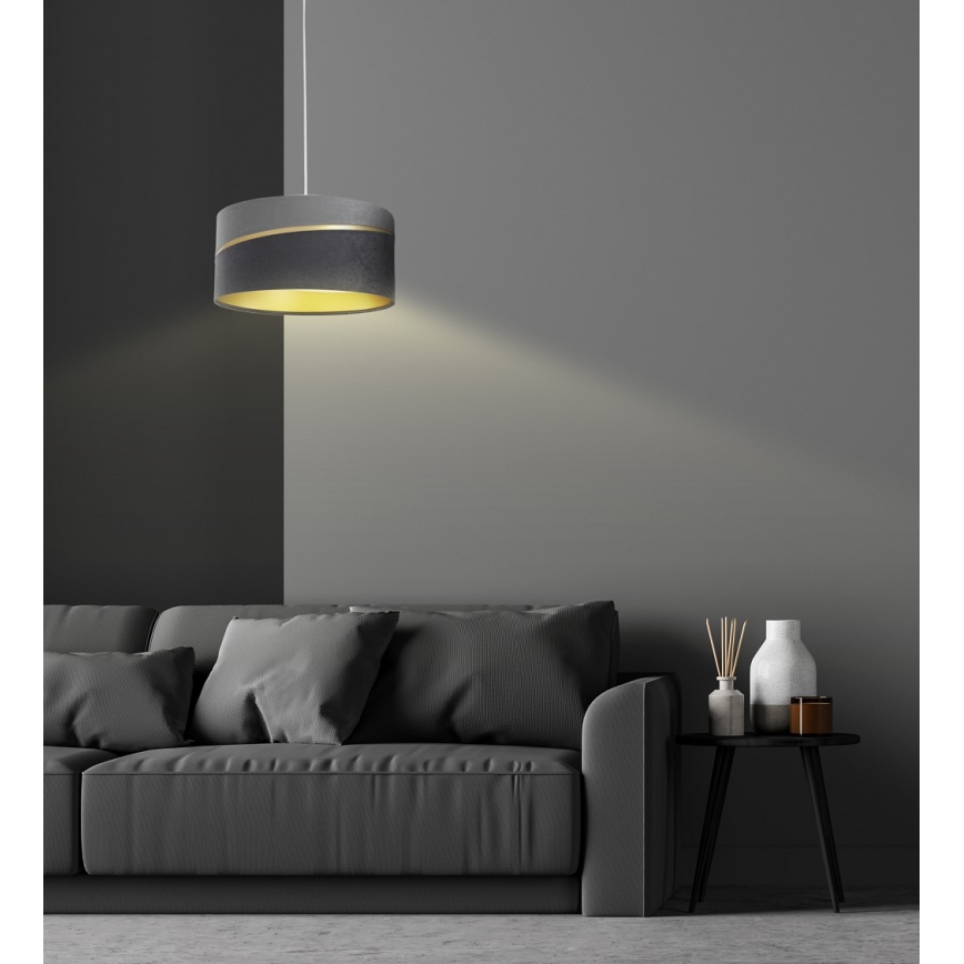 Luster na sajli SWING 1xE27/60W/230V sivo/zlatna