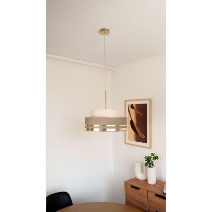 Luster na sajli TAMI 1xE27/60W/230V bež/braon/zlatna