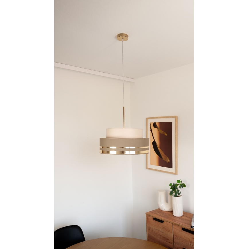 Luster na sajli TAMI 1xE27/60W/230V bež/braon/zlatna