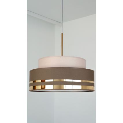 Luster na sajli TAMI 1xE27/60W/230V bež/braon/zlatna