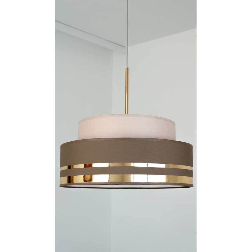 Luster na sajli TAMI 1xE27/60W/230V bež/braon/zlatna