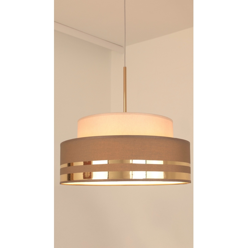 Luster na sajli TAMI 1xE27/60W/230V bež/braon/zlatna