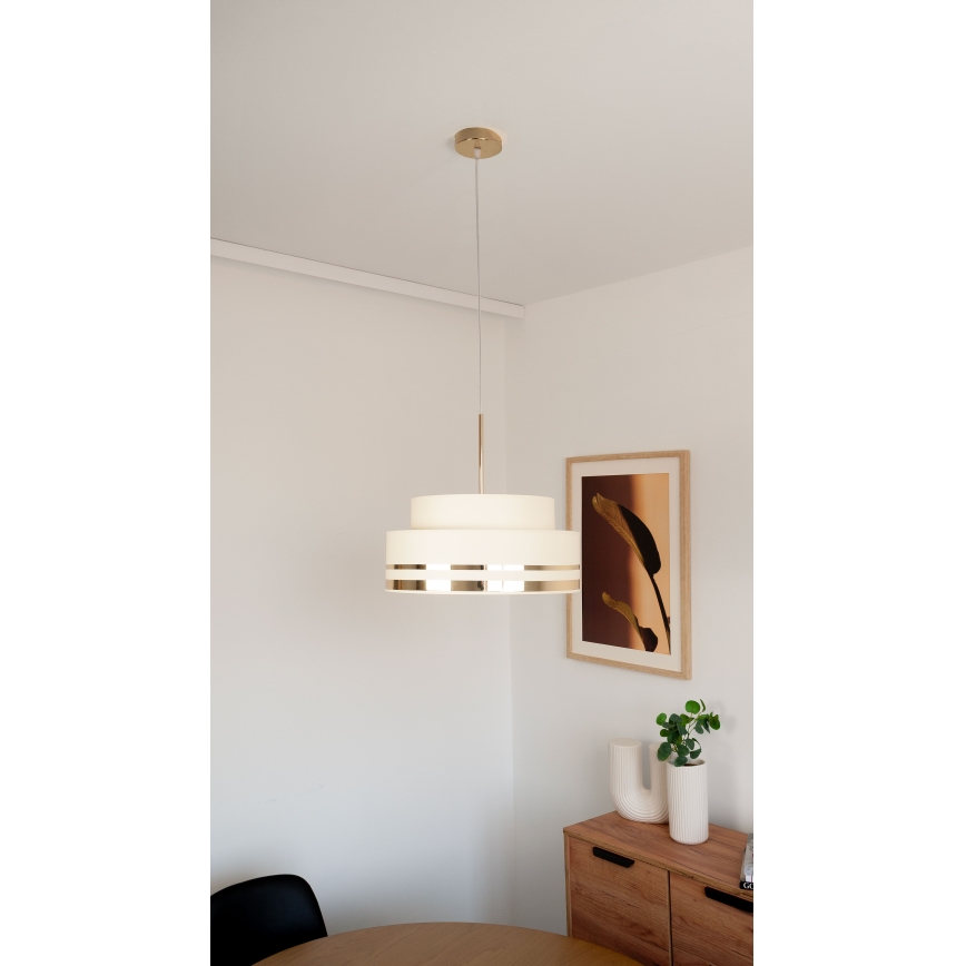Luster na sajli TAMI 1xE27/60W/230V bež/zlatna