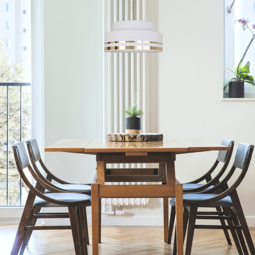 Luster na sajli TAMI 1xE27/60W/230V, prečnik 40 cm, krem/zlatna