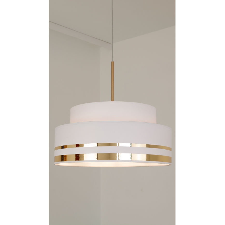 Luster na sajli TAMI 1xE27/60W/230V, prečnik 40 cm, krem/zlatna