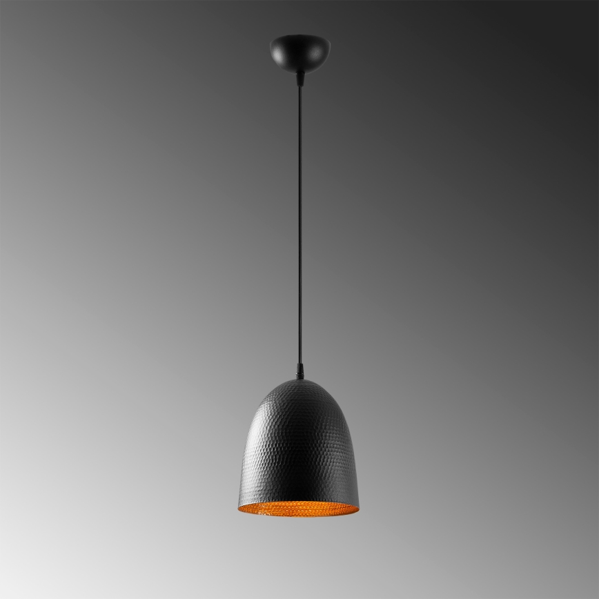 Luster na sajli TATTOO 1xE27/40W/230V, prečnik 20 cm, crne boje