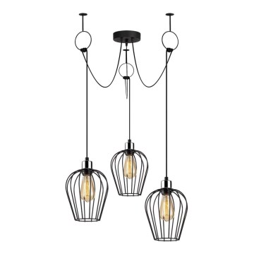Luster na sajli TEL 3xE27/40W/230V pauk