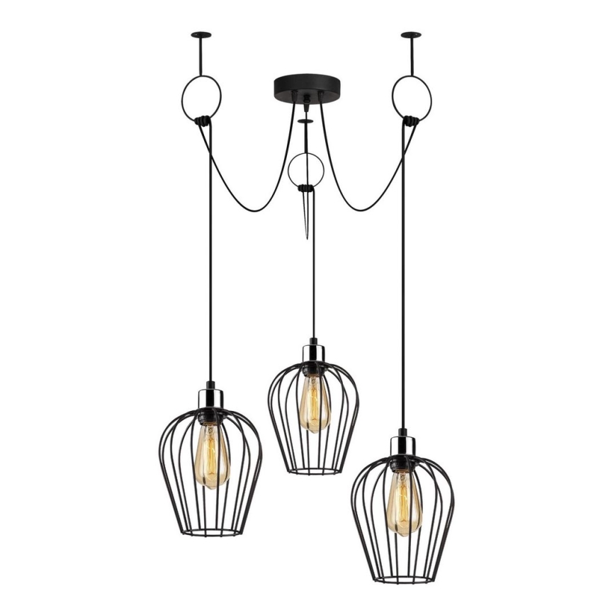 Luster na sajli TEL 3xE27/40W/230V pauk