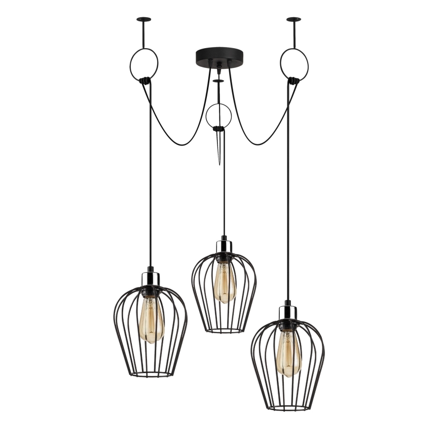 Luster na sajli TEL 3xE27/40W/230V pauk