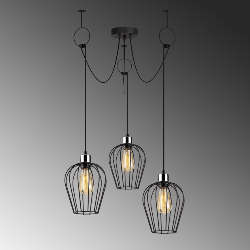 Luster na sajli TEL 3xE27/40W/230V pauk