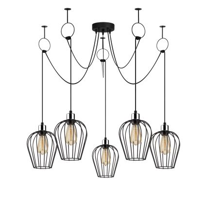 Luster na sajli TEL 5xE27/40W/230V pauk
