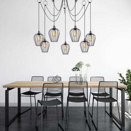 Luster na sajli TEL 5xE27/40W/230V pauk
