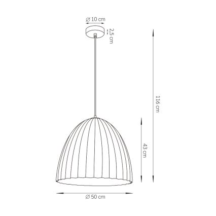 Luster na sajli TELMA 1xE27/60W/230V pr. 50 cm braon/zlatna
