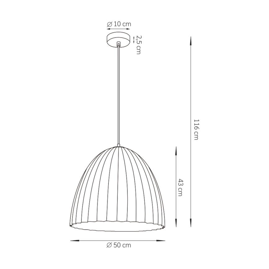 Luster na sajli TELMA 1xE27/60W/230V pr. 50 cm braon/zlatna