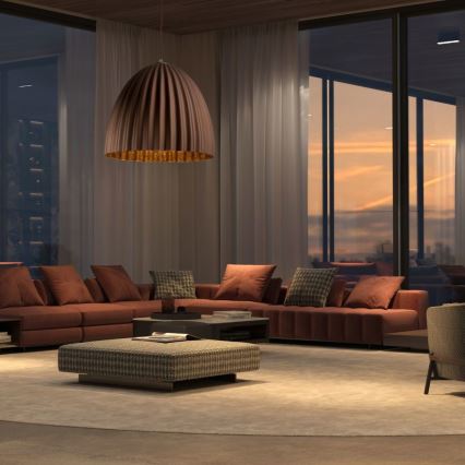 Luster na sajli TELMA 1xE27/60W/230V pr. 70 cm braon/zlatna