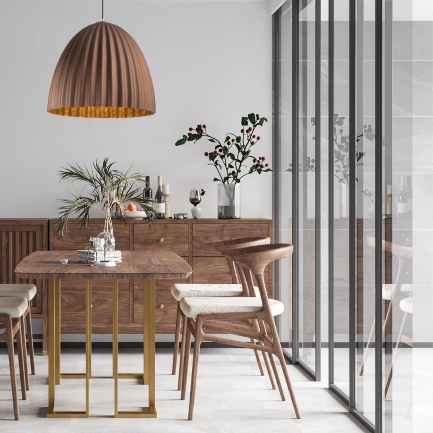 Luster na sajli TELMA 1xE27/60W/230V pr. 70 cm braon/zlatna