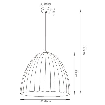 Luster na sajli TELMA 1xE27/60W/230V pr. 70 cm braon/zlatna