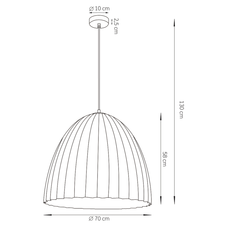 Luster na sajli TELMA 1xE27/60W/230V pr. 70 cm crno/zlatna