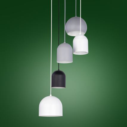 Luster na sajli TEMPRE 5xE27/15W/230V bela/sivo/crno