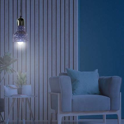 Luster na sajli TERRAZZO 1xE27/60W/230V pr. 12 cm crno
