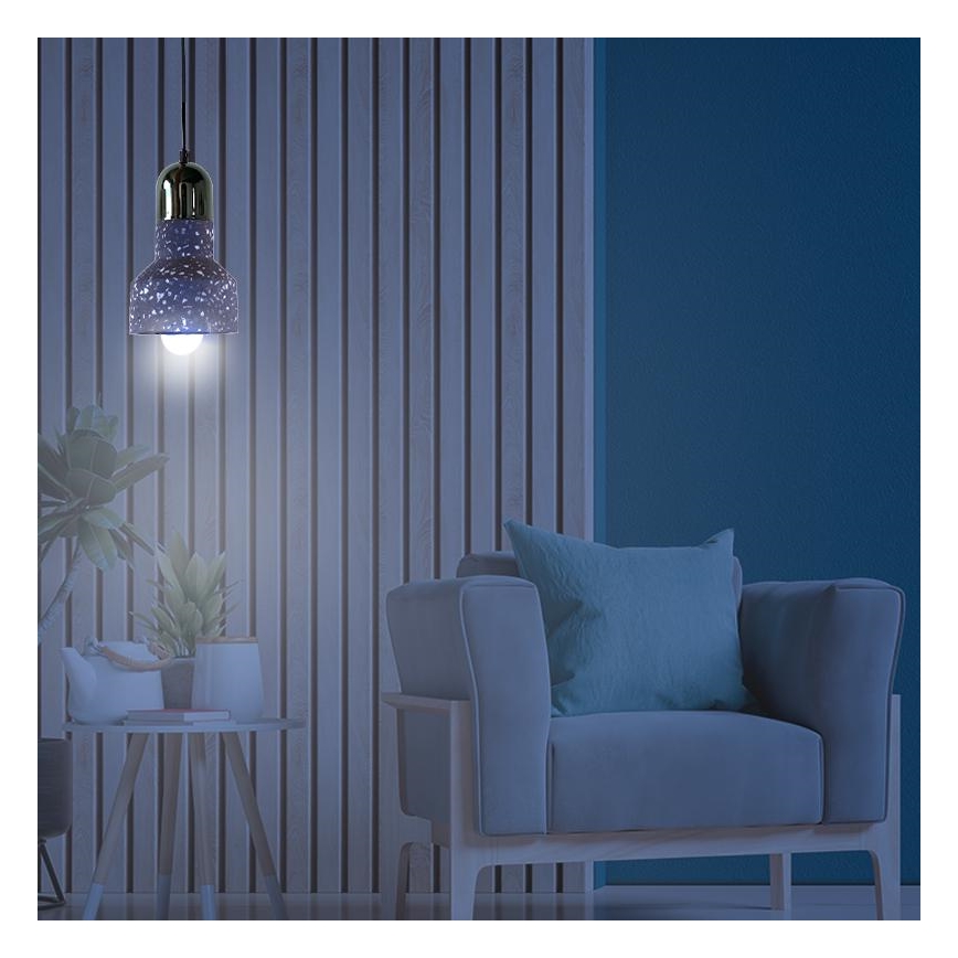Luster na sajli TERRAZZO 1xE27/60W/230V pr. 12 cm crno