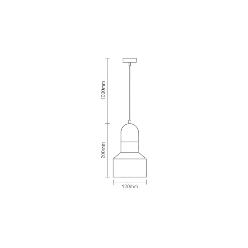 Luster na sajli TERRAZZO 1xE27/60W/230V pr. 12 cm crno
