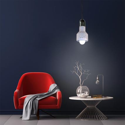 Luster na sajli TERRAZZO 1xE27/60W/230V pr. 12 cm kremasta