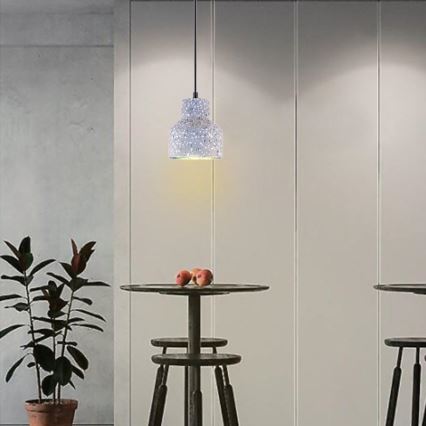 Luster na sajli TERRAZZO 1xE27/60W/230V pr. 12 cm sivo