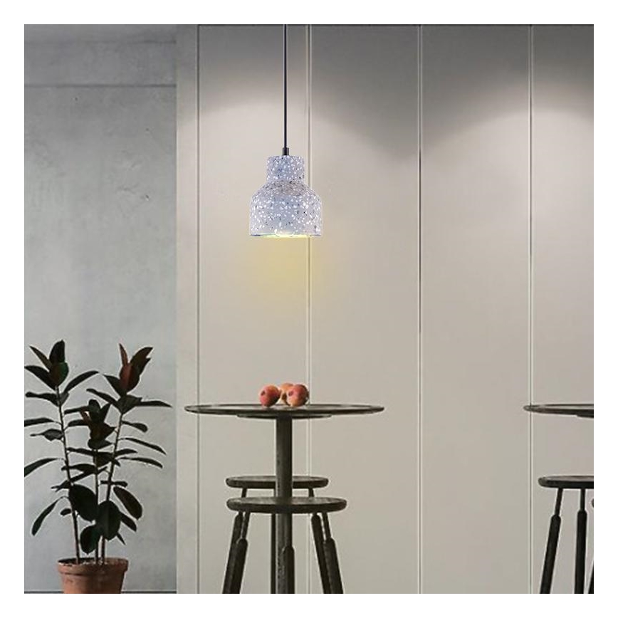Luster na sajli TERRAZZO 1xE27/60W/230V pr. 12 cm sivo